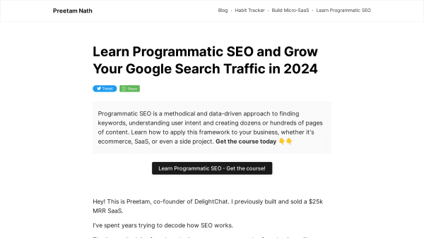 Learn Programmatic SEO's website screenshot