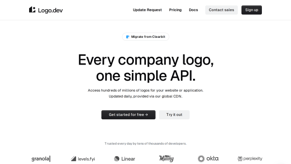 Logo.dev's website screenshot