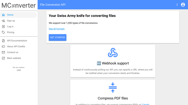 MConverter's website screenshot