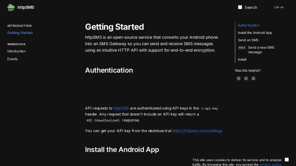 httpSMS's website screenshot