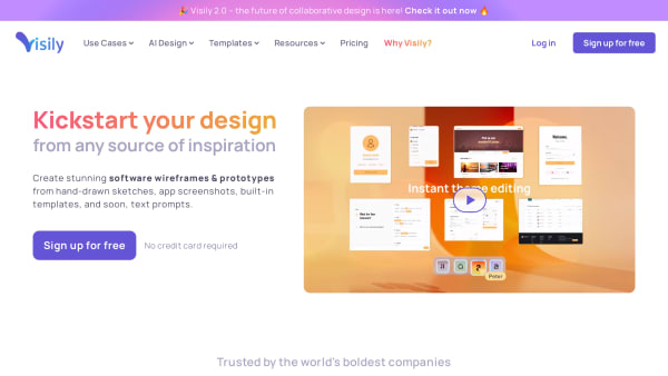 Visily's website screenshot