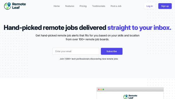 Remote Leaf's website screenshot