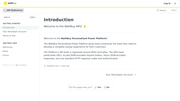 WattBuy's website screenshot