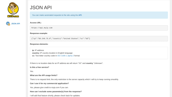 MY IP's website screenshot