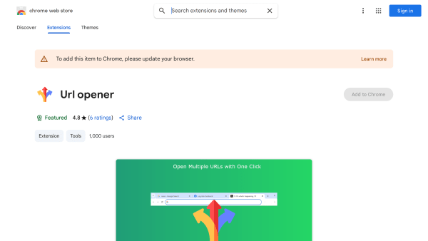 Url Opener's website screenshot