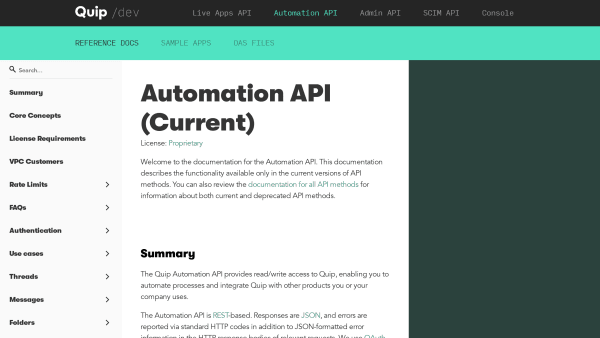 Quip's website screenshot