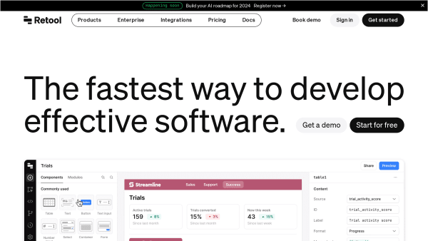 Retool's website screenshot