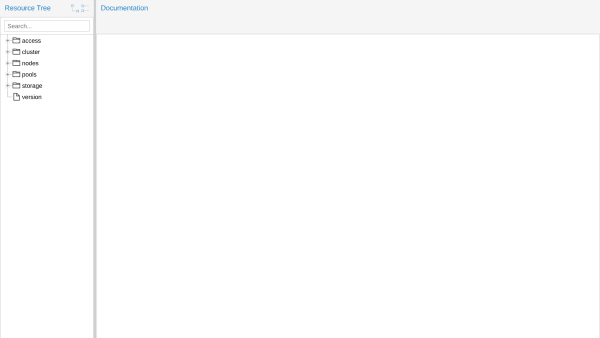 Proxmox VE API's website screenshot