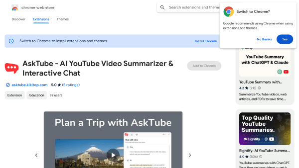 AskTube's website screenshot