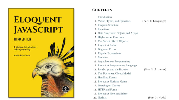 Eloquent JavaScript's website screenshot