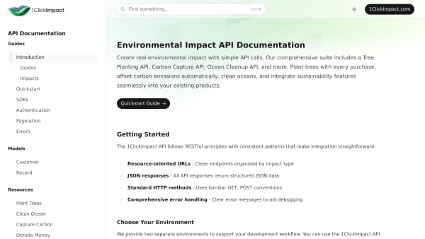 1ClickImpact's website screenshot