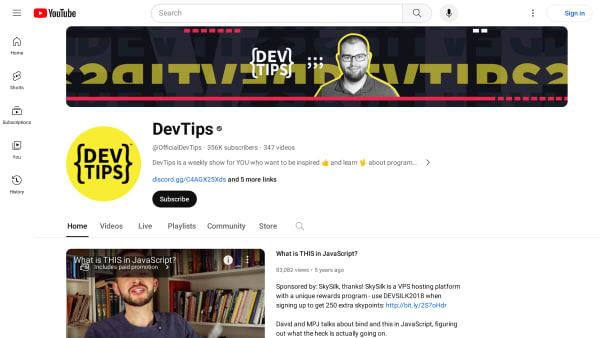 DevTips's website screenshot