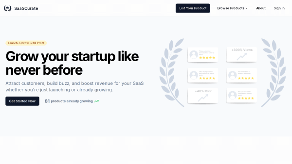 SaaSCurate's website screenshot