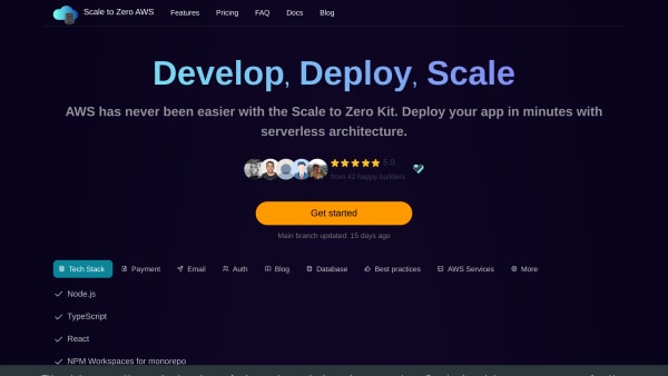AWS Serverless kit (best practices)'s website screenshot