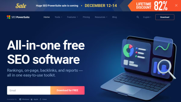 SEO Powersuite's website screenshot