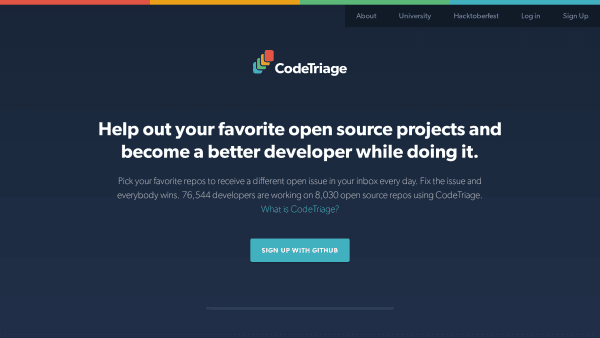 CodeTriage's website screenshot