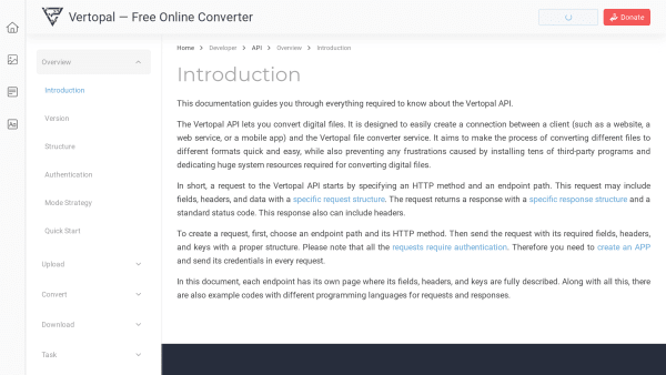 Vertopal's website screenshot