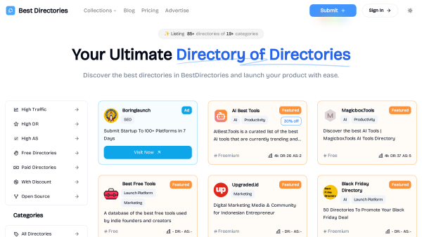 Best Directories's website screenshot