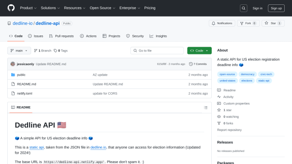 Dedline.io API's website screenshot