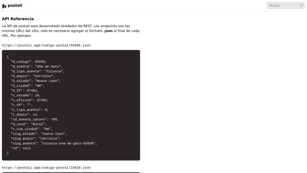 Postali's website screenshot