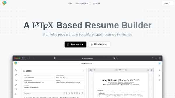 PPResume's website screenshot