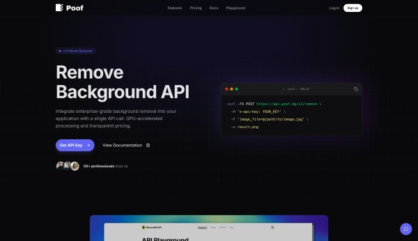 Poof's website screenshot