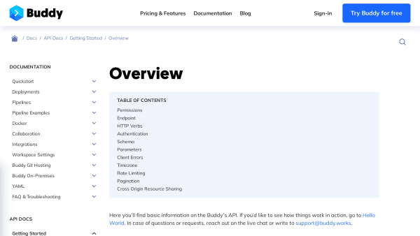 Buddy's website screenshot