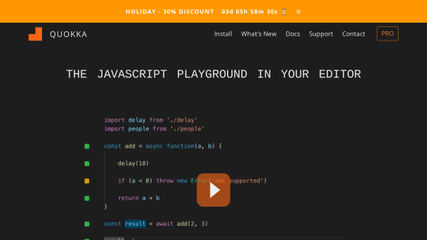 Quokka.js's website screenshot