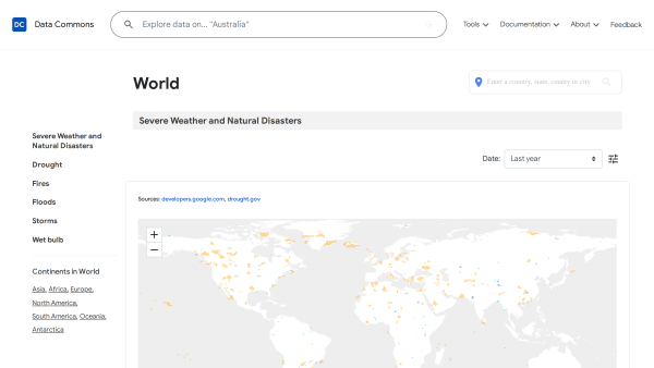 Data Commons's website screenshot