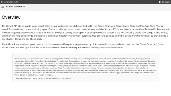iTunes's website screenshot