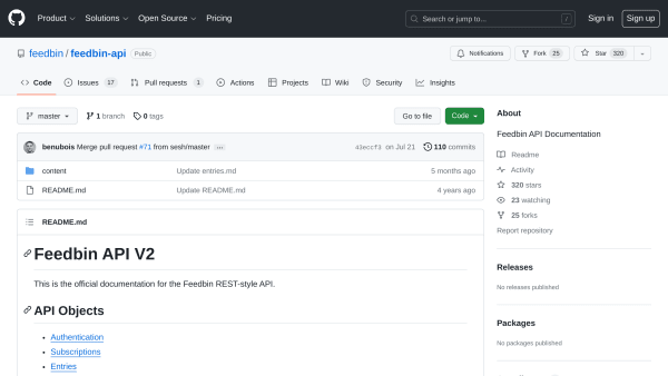 Feedbin's website screenshot