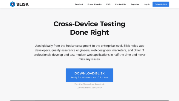 Blisk's website screenshot