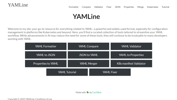 YAMLine's website screenshot