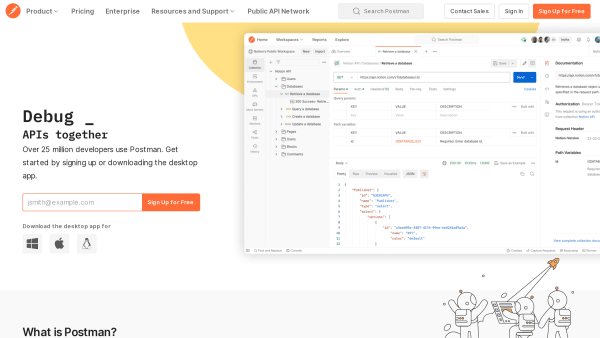 Postman's website screenshot
