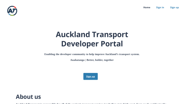 Transport for Auckland, New Zealand's website screenshot