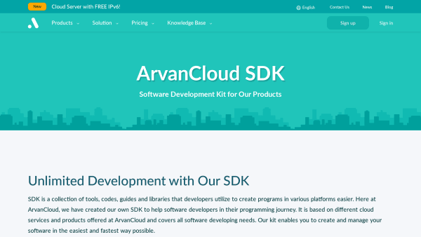 ArvanCloud's website screenshot