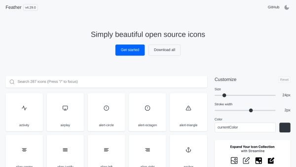 Feather's website screenshot