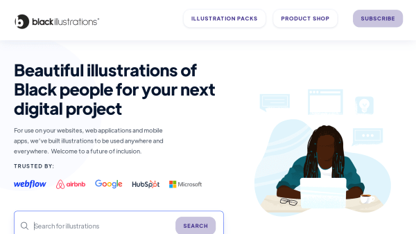 Black Illustrations's website screenshot