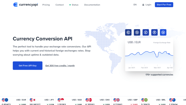 Currencyapi's website screenshot