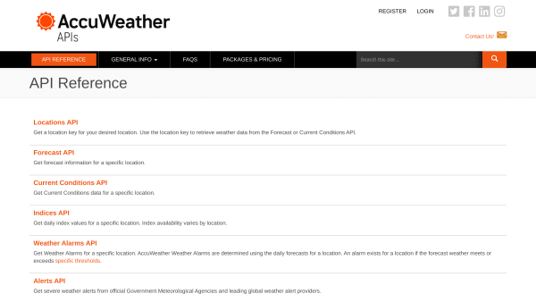 AccuWeather's website screenshot