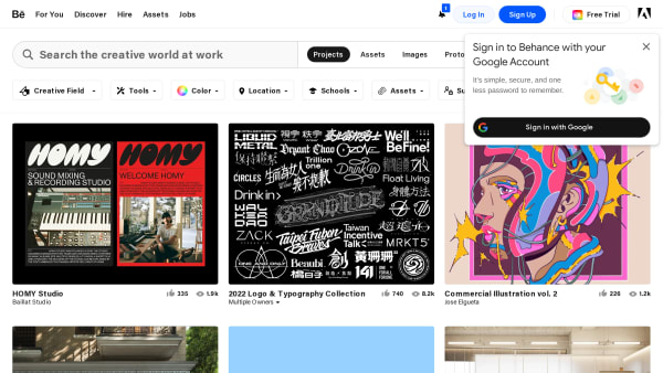 Behance's website screenshot