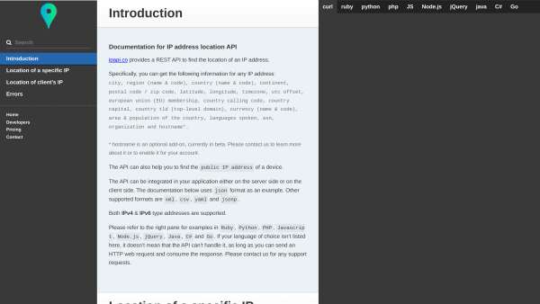 ipapi.co's website screenshot