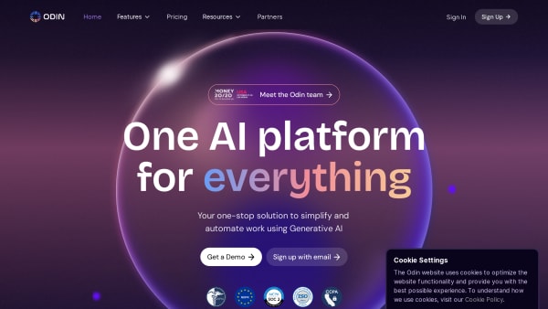 Odin A's website screenshot