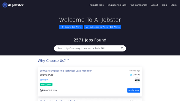 AI Jobster's website screenshot