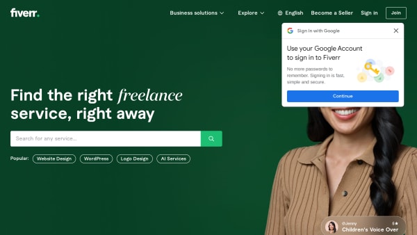 Fiverr's website screenshot