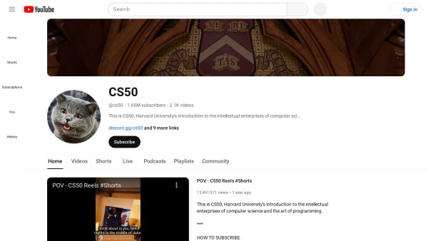 CS50's website screenshot