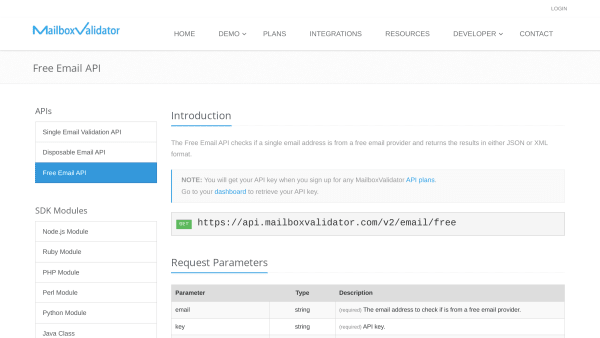 MailboxValidator's website screenshot