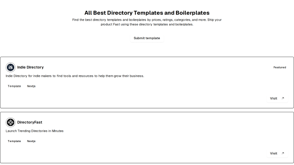 DirectoryTemplates's website screenshot