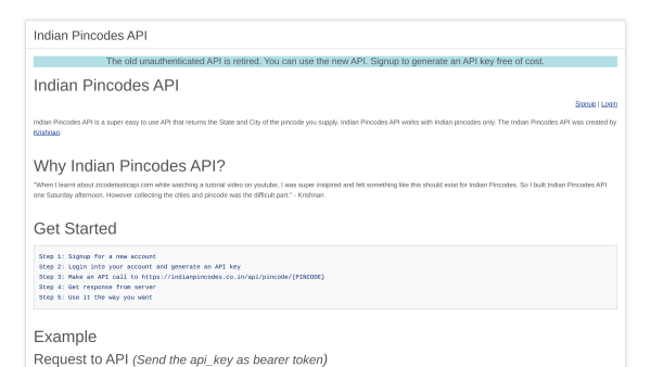 IndianPincodes's website screenshot