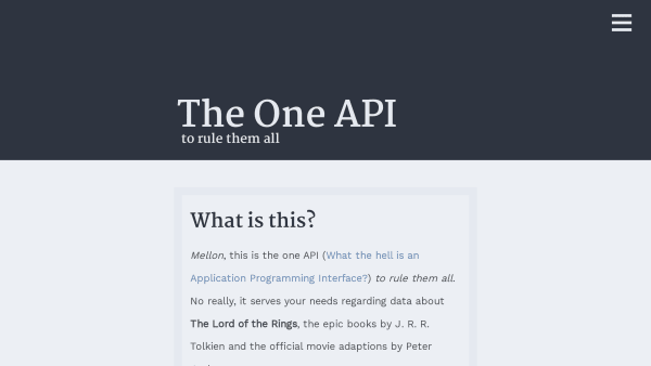The Lord of the Rings's website screenshot